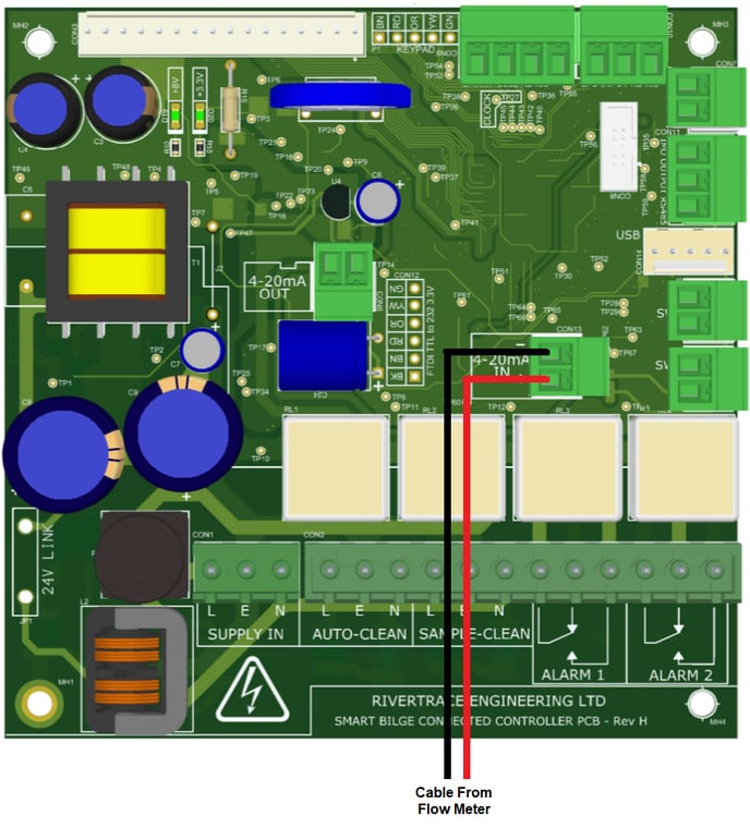 Flow meter wiring