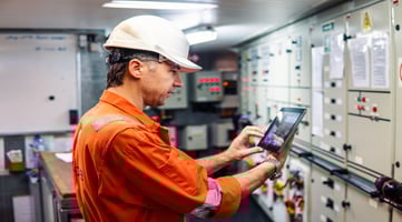 Service Engineer Monitoring Equipment
